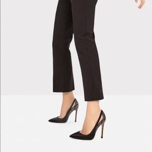 Zara black with snake contrast leather high heels